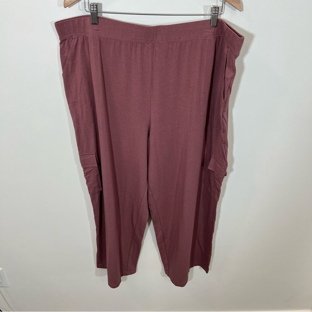 NWT Denim&Co Beach Petite Pull-On Wide Leg Cargo Pants | Size 2XP